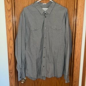 Calvin Klein men’s XXL slim Fit gray long sleeve button down